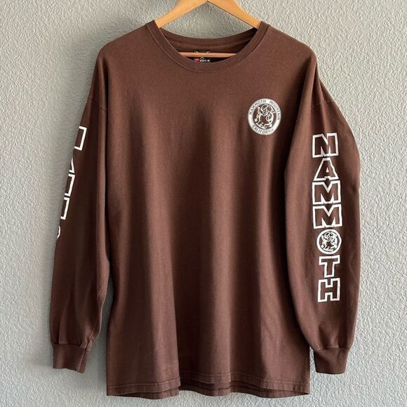 Vintage Mammoth Mtn CA Shirt Hanes Beefy T Brown Snowboard Ski Long Sleeve Sz XL - Picture 4 of 8